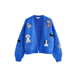 Next Pletena jopa modra/karamel/črna/bela