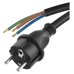 Priključna vrvica GUMA 3x1,5mm črna 3M