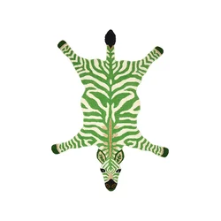 Doing Goods Volnena preproga Grassy Zebra 153 x 110 cm