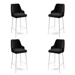 HANAH HOME Set 4 barske stolice Enox Black White