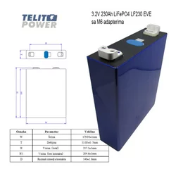 EVE baterija LiFePO4 3.2V 230Ah LF230 sa M6 konektorima ( 3840 )