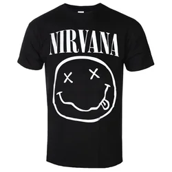 Metal majica moška Nirvana - White Smiley - ROCK OFF - NIRVTS03MB