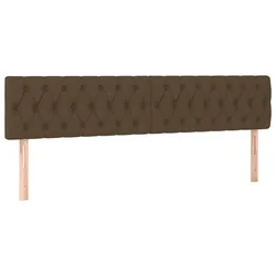 Vidaxl Posteljno vzglavje temno rjava 180x7x78/88 cm blago