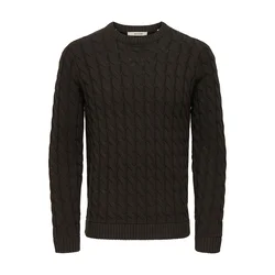 Only & Sons Pulover ONSKICKER temno rjava