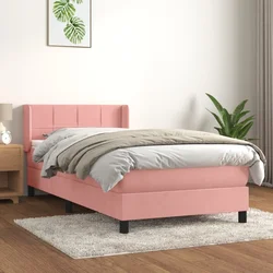 shumee Box spring postelja z vzmetnico roza 100x200 cm žamet