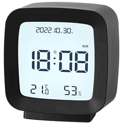 Verkgroup LCD budilka s prikazom temperature datuma vlage črna