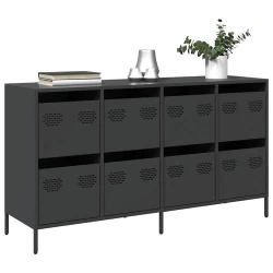 Komoda crna 135x39x73,5 cm hladno valjani čelik