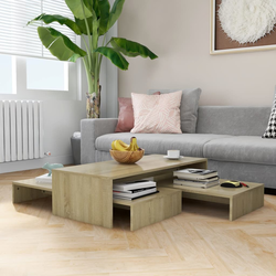 Den Komplet klubskih mizic sonoma hrast 100x100x26,5 cm, ive