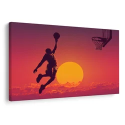 Slika košarkar v zlati sončni zahod - 150x100