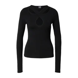 Womens crossed cutout with long sleeves black