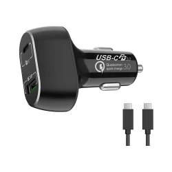 Winner Group - Punjač za auto 1x USB-C + 1x USB-A Power Delivery 63W crne boje