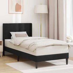 Vidaxl Konstrukcija postelje z vzglavjem Črna 80 x 200 cm Žamet