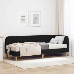 Kutni okvir kreveta Crna 80 x 200 cm tkanina