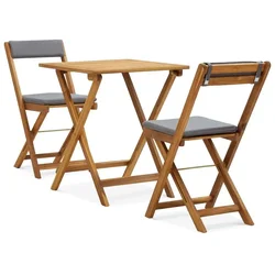 3-dijelni sklopivi bistro set od masivnog bagremovog drva