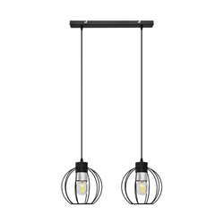 Luster na sajli STARLIGHT 2xE27/15W/230V crna/srebrna