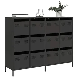 Komoda crna 135x39x103,5 cm hladno valjani čelik
