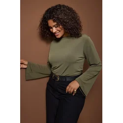 Trendyol Curve Ženska bluza Tbbaw26Af00103, Kaki