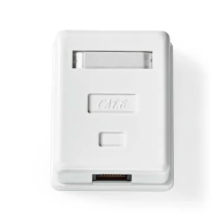 Nedis Network Wall Box | Na steni | 1 vrata | UTP CAT6 | Naravnost | Ženska | Pozlačeno | ABS | Bela | Škatla