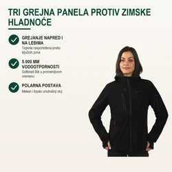 Tekton Pro Ženska softshell jakna sa grejanjem Panther Thermo, Crna