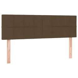 Vidaxl Posteljno vzglavje temno rjava 144x5x78/88 cm blago
