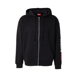 DIESEL Majica S-BOXT-ZIP temno rdeča/črna/bela