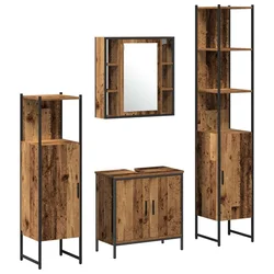 Set namještaja za kupaonicu 4 pcs Smeđa 33 x 33 x 185.5 cm
