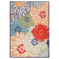 Lesnina PREPROGA ZA ZUNANJO UPORABO Floral 80/150 cm tkano rdeča