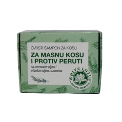 Čvrsti šampon za masnu kosu i protiv peruti Herbateria, 60g