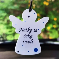Privjesak za auto - ANĐEO  Vozi polako Š1231