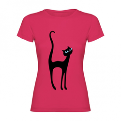 Woman T shirt Black Cat