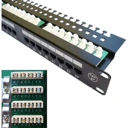 DATACOM Patch panel 19 UTP 24 portov CAT5E LSA 1U BK (3x8p)
