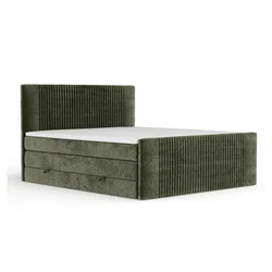 Temno zelena boxspring postelja s prostorom za shranjevanje 140x200 cm Bergamo – Maison de Reve