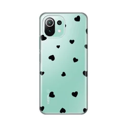 Silikonska maska za Xiaomi Mi 11 lite Hearts Print Skin providna
