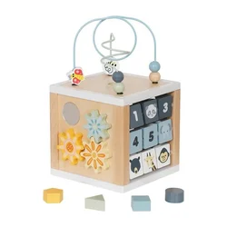 Lesena večnamenska kocka Safari Montessori Baby Mix