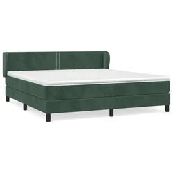Vidaxl Box spring postelja z vzmetnico temno zelena 180x200 cm žamet