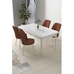 Hanah Home Set Trpezarijski sto i 4 stolice Nil, Terakota