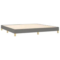 Vidaxl Box spring postelja z vzmetnico temno siva 200x200 cm blago