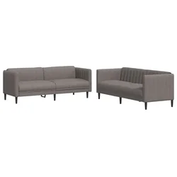 2-dijelni set sofa smeđesivi od tkanine