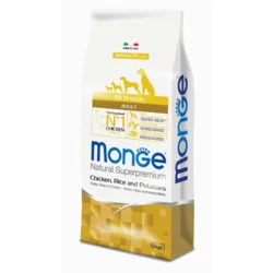 Monge Natural Superpremium Dog All Breeds Adult Monoprotein Chicken With Rice And Potatoes - 12 kg