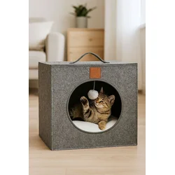 Paws & Whiskers Krevet za ljubimce Kitty, 40x40x40 cm, Sivi