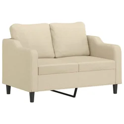 Vidaxl Kavč dvosed krem 120 cm blago