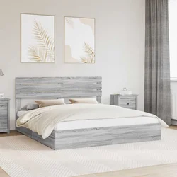 vidaXL Konstrukcija postelje Siva Sonoma 180 x 200 cm Konstruiran les