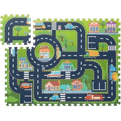 ECO TOYS podloga za igru Puzzle City, 114x86cm