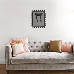 Wallity Zidna dekoracija Tokyo Stamp, Crna