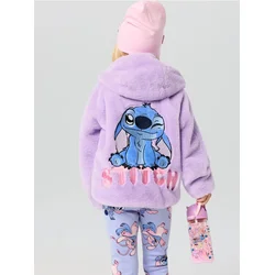Sinsay - Plišana jakna sa vezom Stitch na leđima - lavanda
