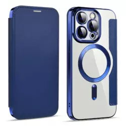 Maska na preklop Coral Mag Case Book za iPhone 15 Pro plava