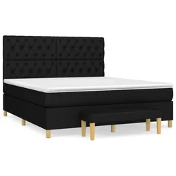 Vidaxl Box spring postelja z vzmetnico črna 160x200 cm blago