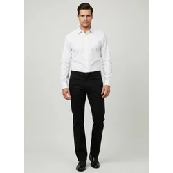 Elit Muške keper pantalone Regular Fit Bi-Stretch udobnost, Crne