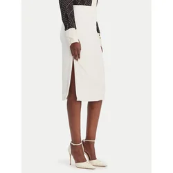Elisabetta Franchi Ravno krilo GO-164-61E2-V250 Bela Regular Fit