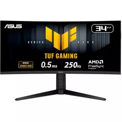 Asus Gaming monitor VG34WQML5A TUF, 34 UWQHD (3440x1440), VA, 250Hz, Zakrivljeni